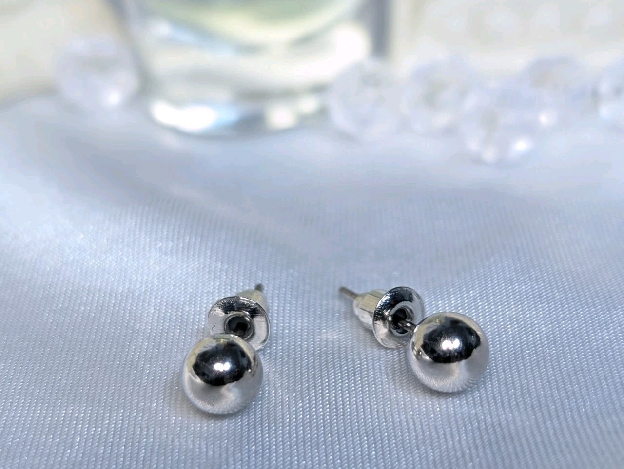 NEW Earrings Silver 🥈 Ball Studs Earrings With Silver Backs Fashionable Jewelry