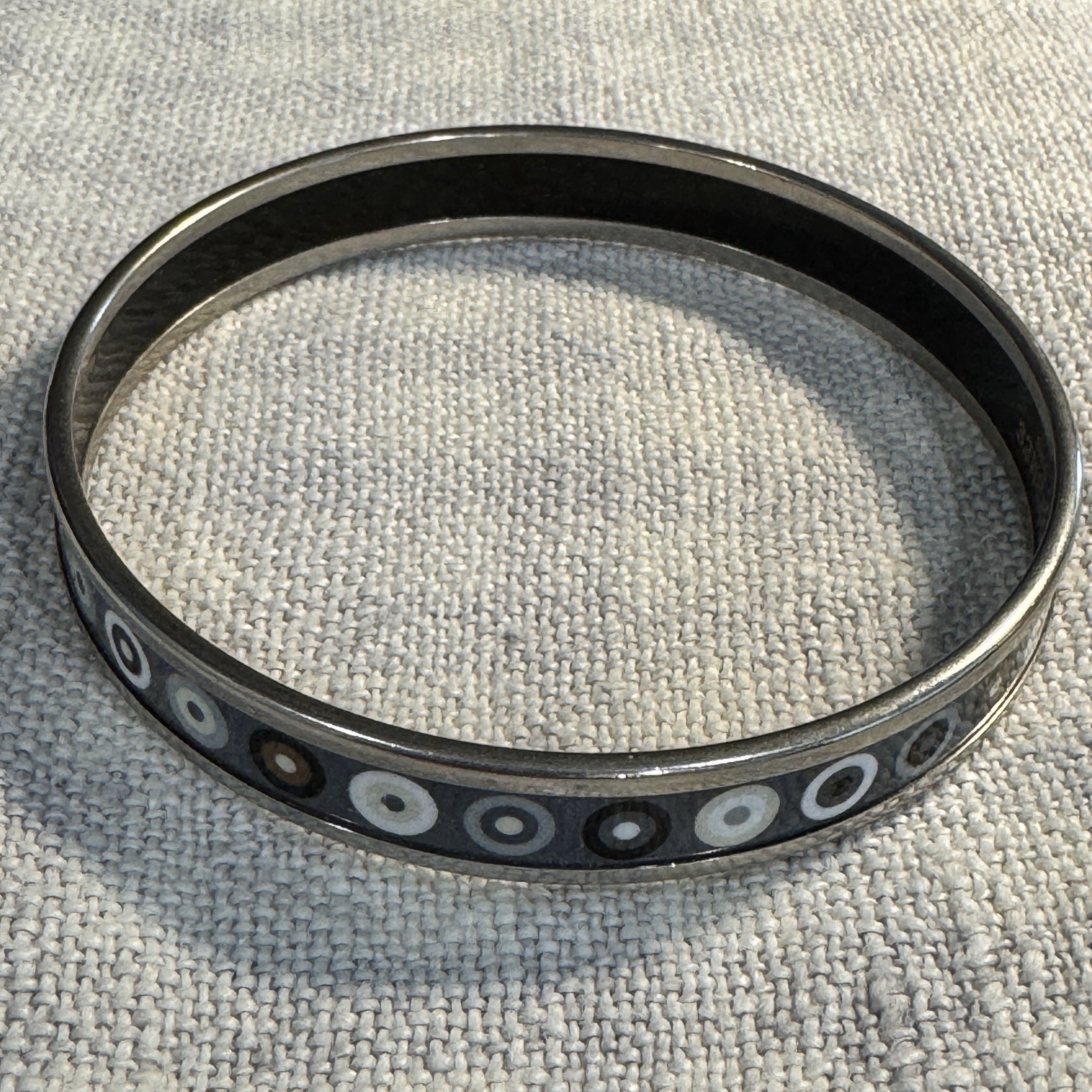 Hermes Printed Enamel Bangle 70 Palladium Finish – Black & Silver