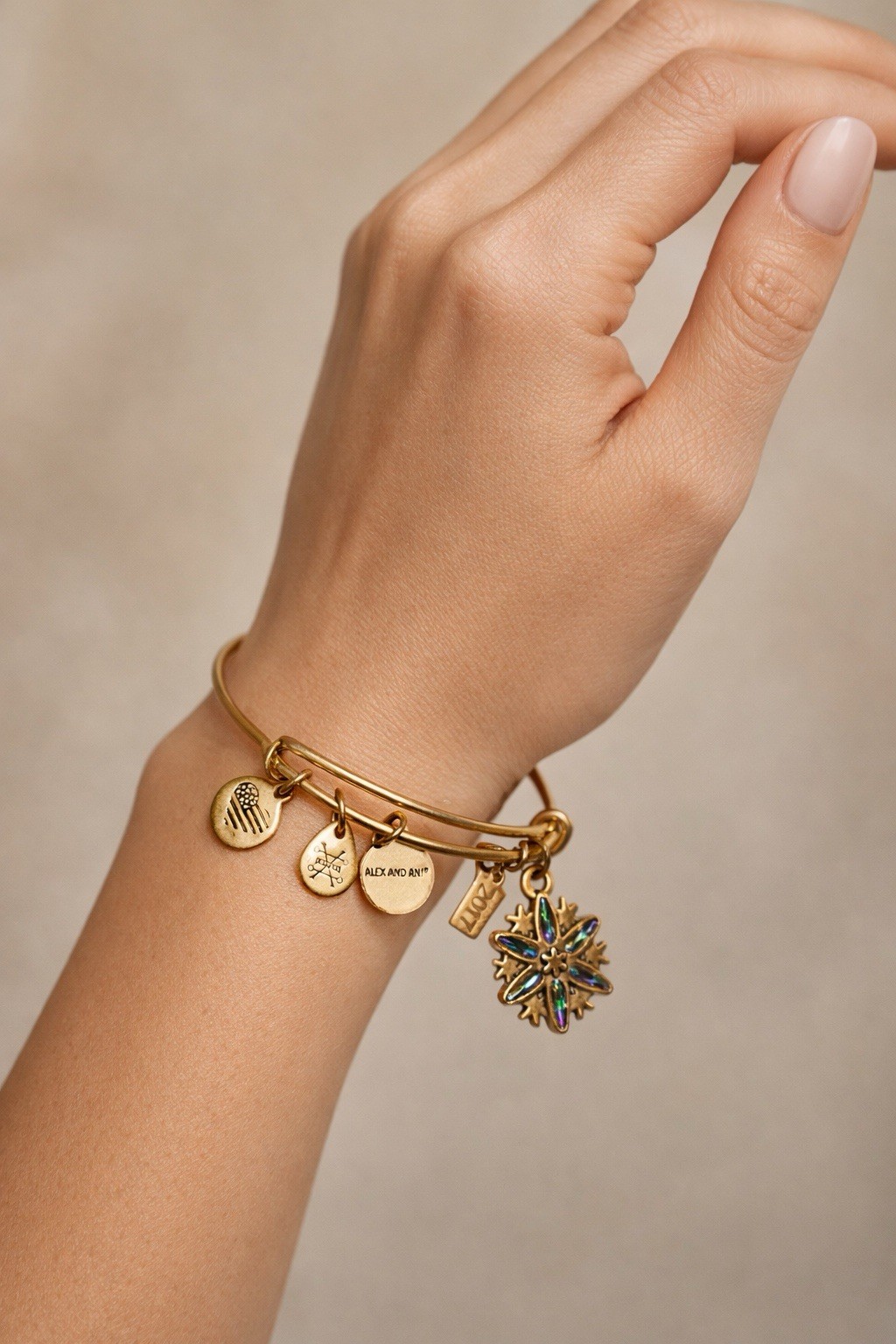 Alex and Ani 2017 Snowflake Charm Bangle/OS