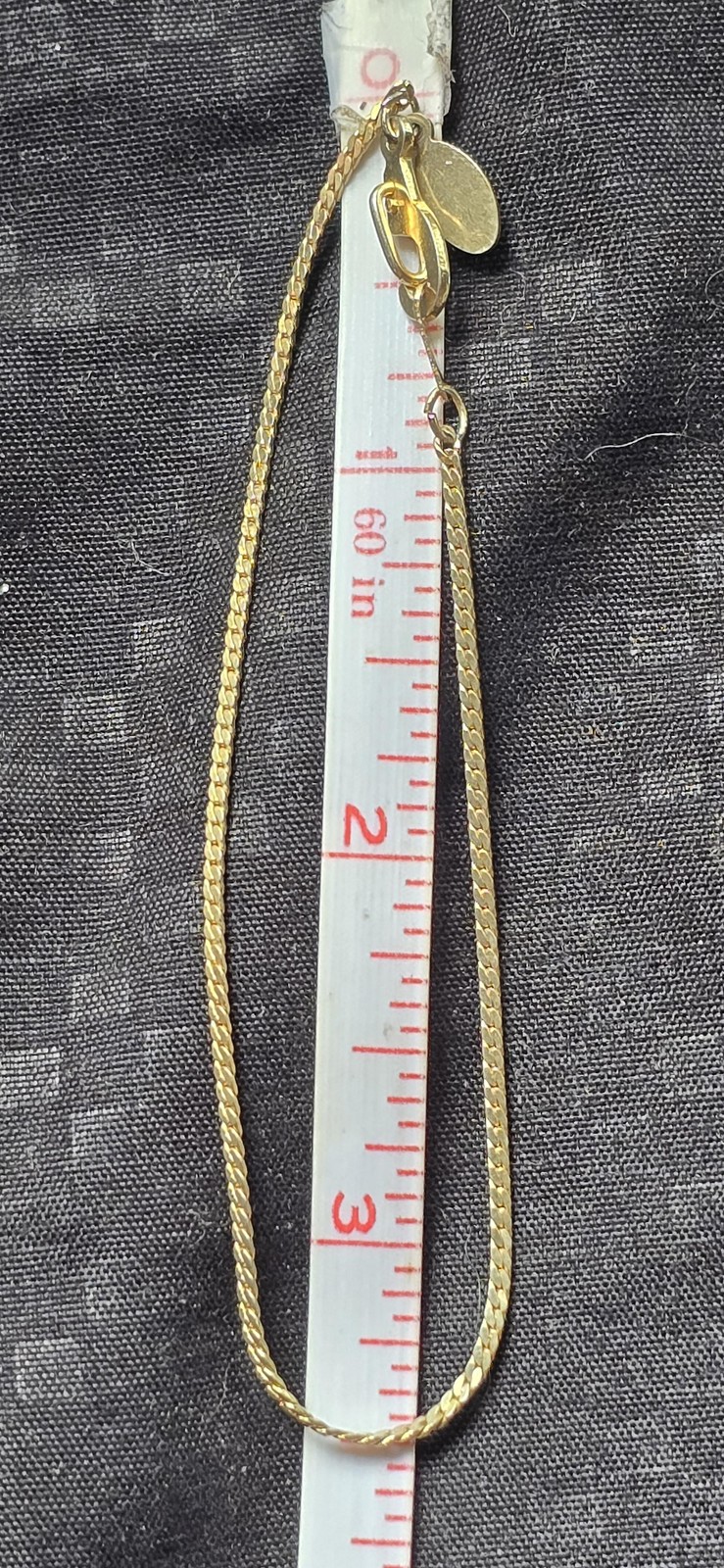 Vintage Ambassador Gold Tone Flat Herringbone Bracelet 7 Inch Korea Jewelry