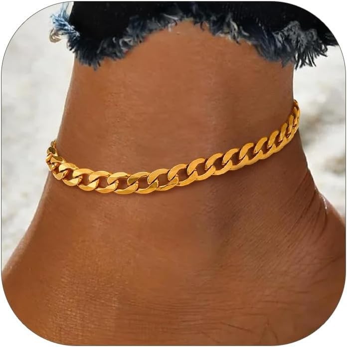 Elegant 14K Gold Plated Anklet – Hypoallergenic & Adjustable for All Occasions