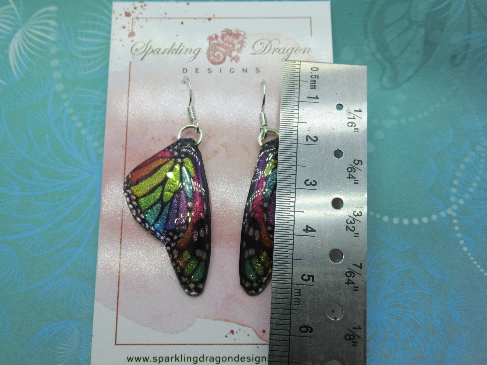Butterfly Earrings Stained Glass Rainbow – Fairy Jewellery, Gift for her Fairy