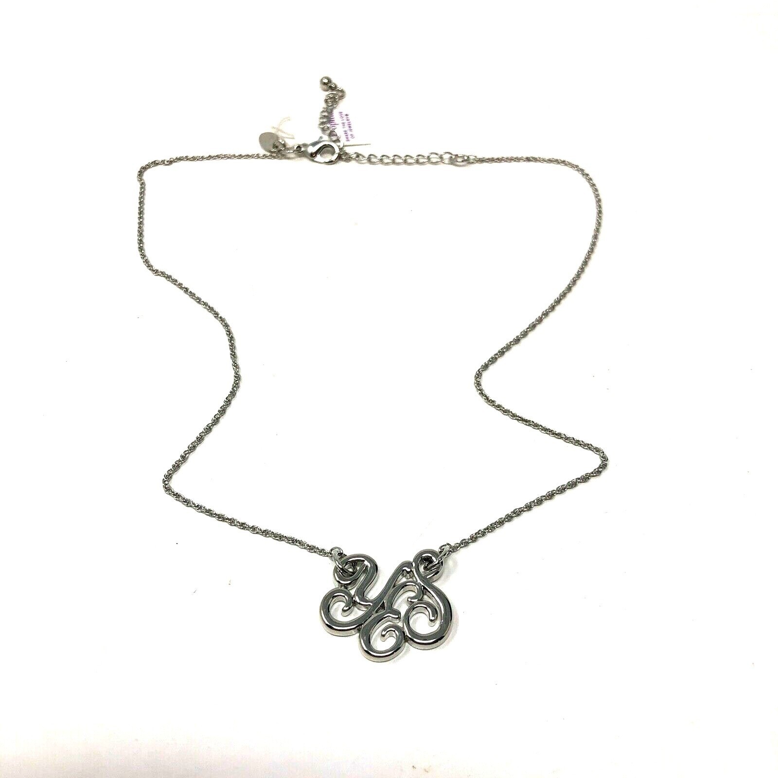 Lia Sophia Necklace YES Positive Attitude Pendant Silver Tone