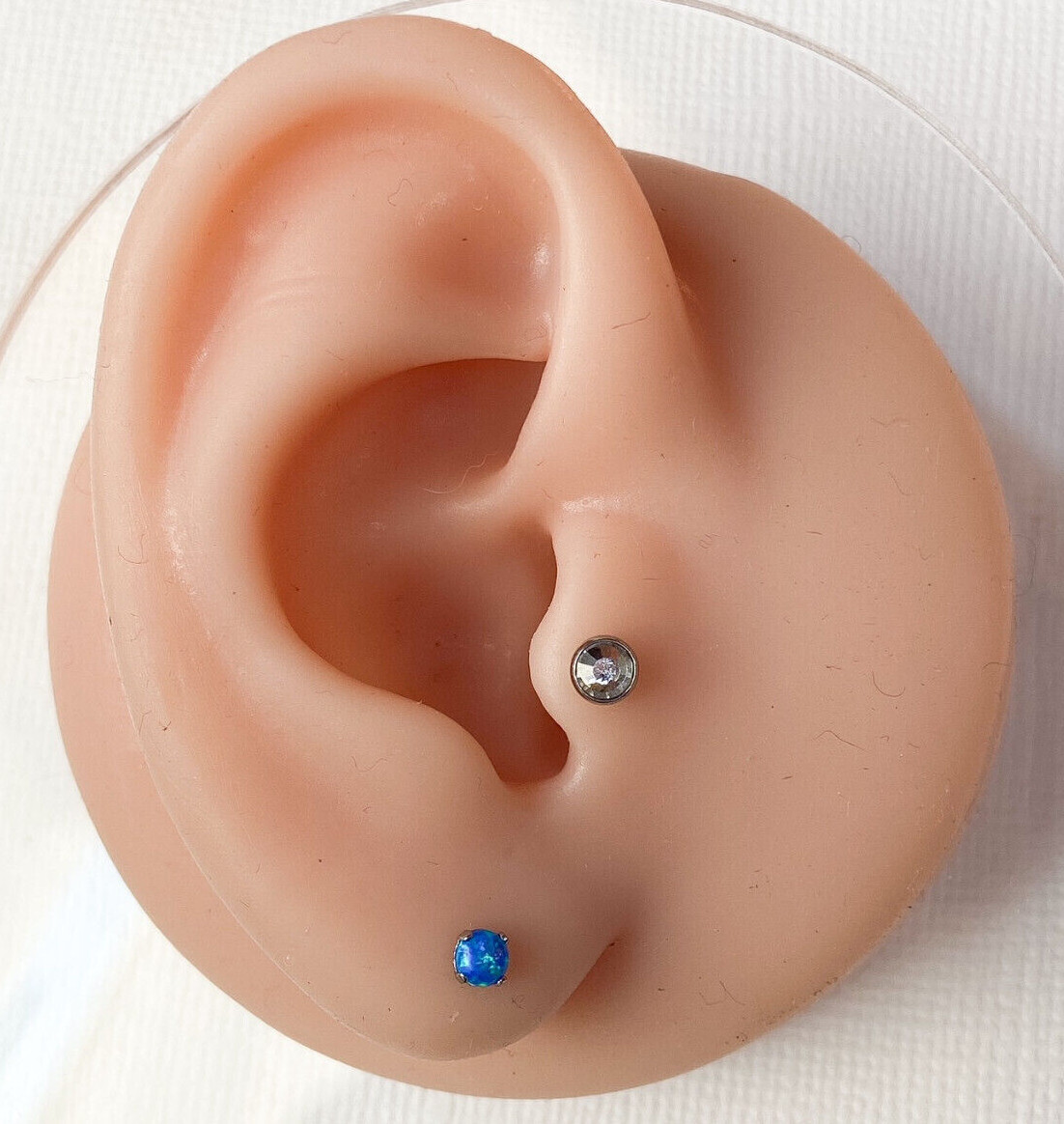 PAIR Prong Set Opal Earrings 316L Surgical Steel – choose from 2 colors, 3 sizes