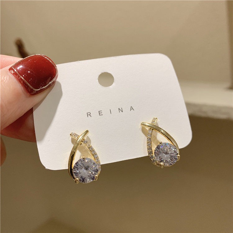 Shiny Micro-inlaid Rhinestone Earrings Ladies Fashion Delicate Earring DailyLife