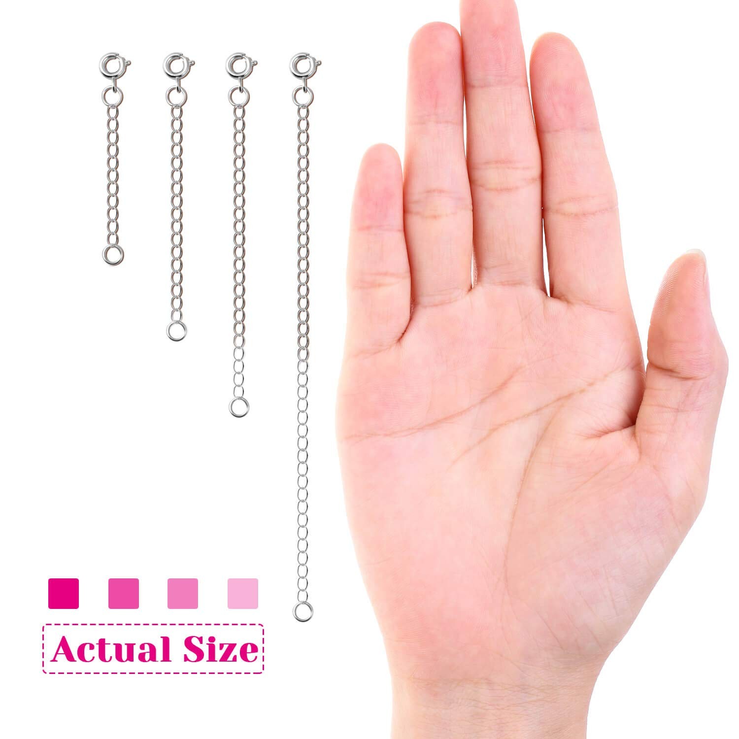 Jewelry Extenders for Necklaces, Anezus 12pcs Necklace Extenders, Chain Extender
