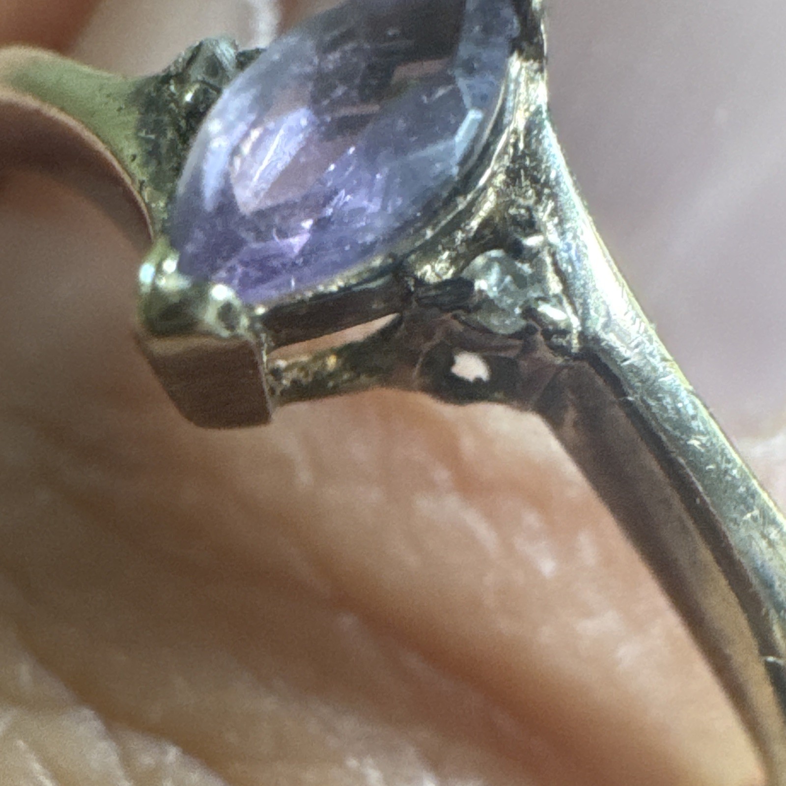 925 Sterling Silver Amethyst Marquise Ring Size 10.5 Market M China Modern Style