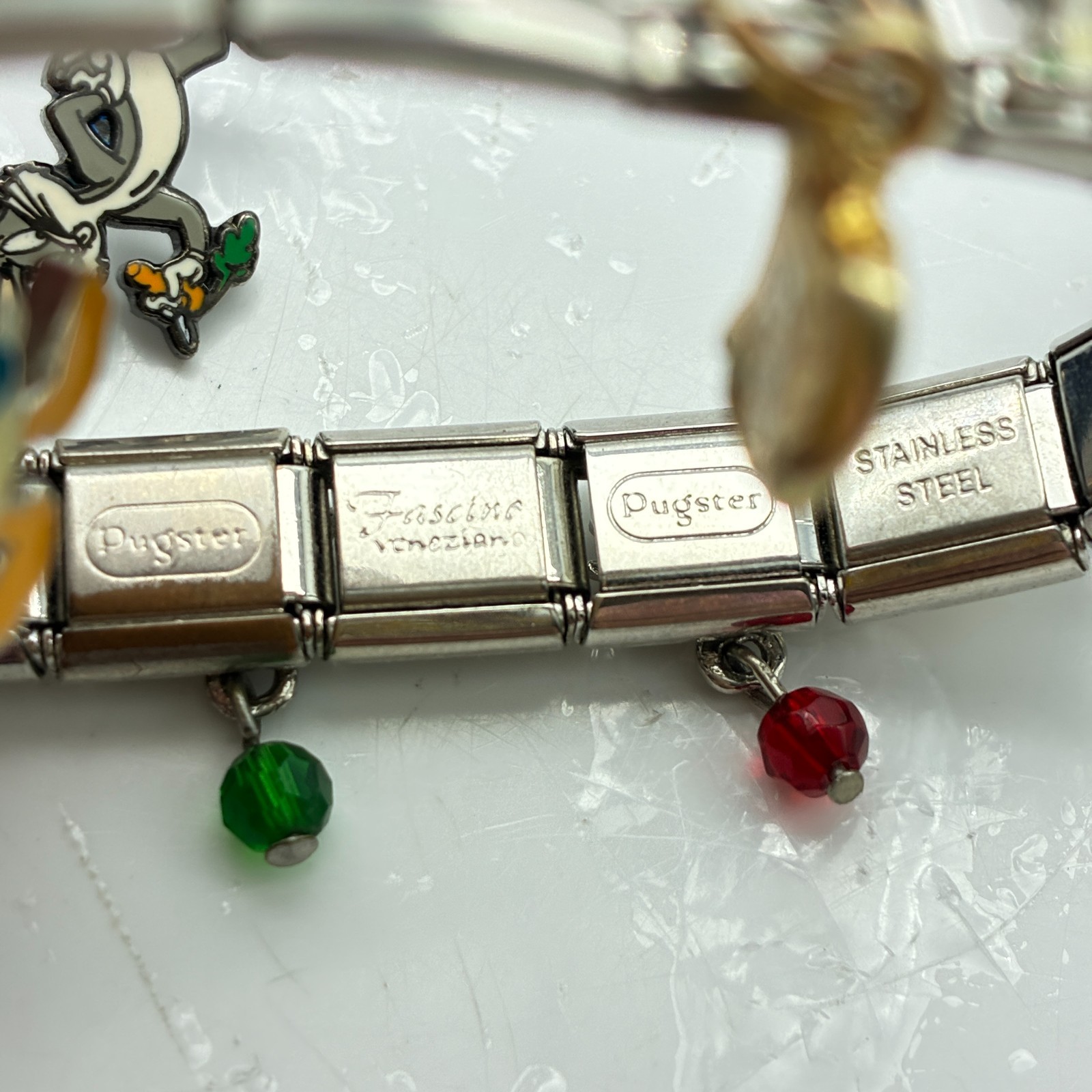 Italian Charm Bracelet Disney Donald Duck Tinker Bell Mixed Charm Bracelet