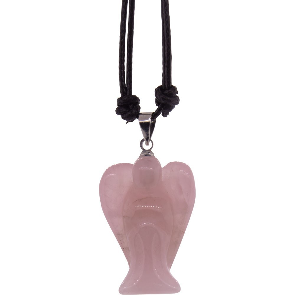 Gemstone Angel Necklace – Rose Quartz