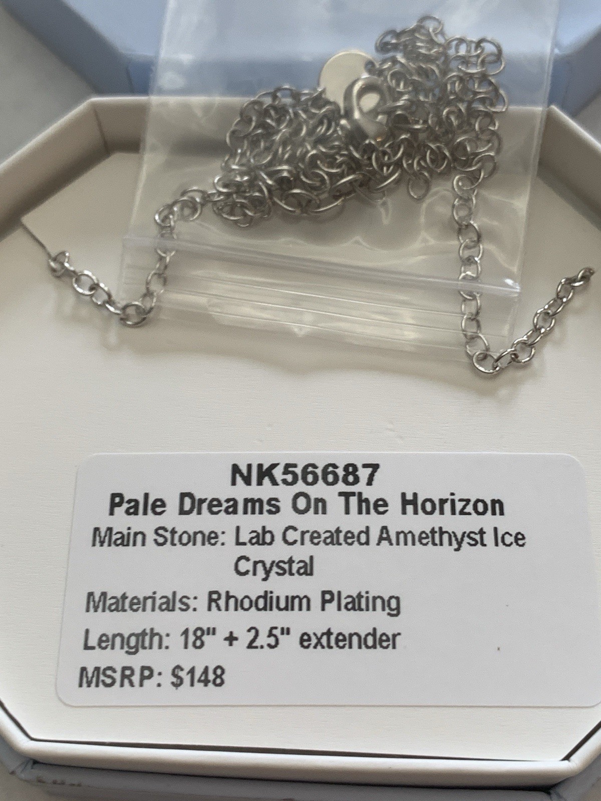 Bomb Party Necklace NK56687 Pale Dreams On The Horizon Amethyst Ice Crystal Rhod