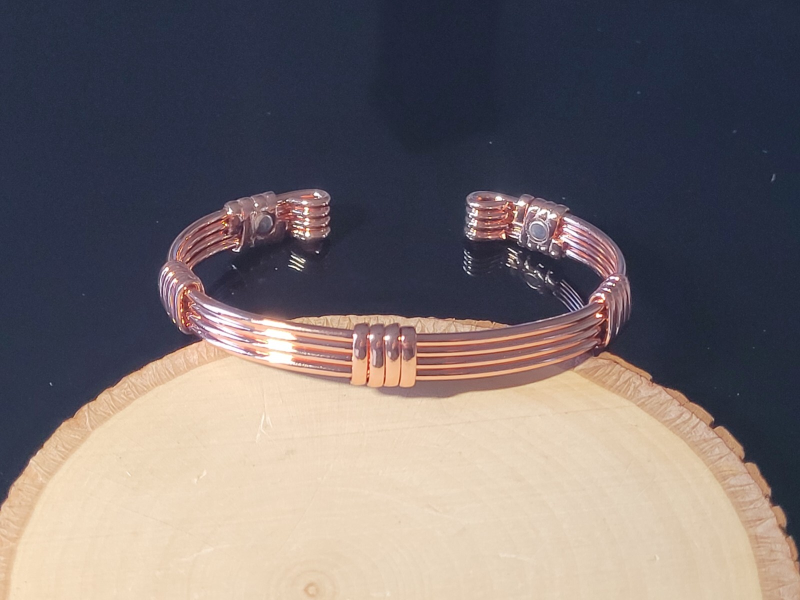 4 Line Pure Copper Magnetic Bracelet Arthritis Pain Therapy Energy Cuff
