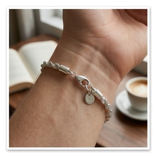Rope Twist Link Chain Bracelet Mens Womens Jewelry Gift Accessory