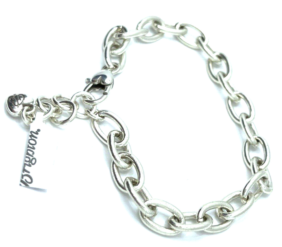 Brighton Signature Ovals Chain Use Clip On Snap Charms Bracelet 8.5in NWT