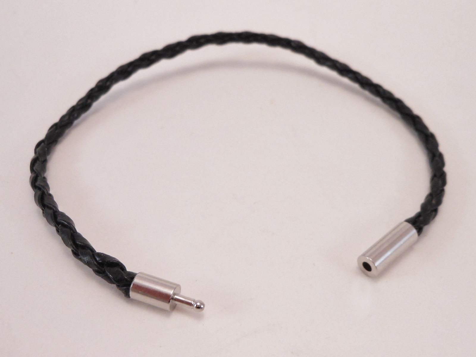 Braided Leather Surfer Bracelet/Ankle w/ Bayonet Clasp 3mm Unisex Black or Brown