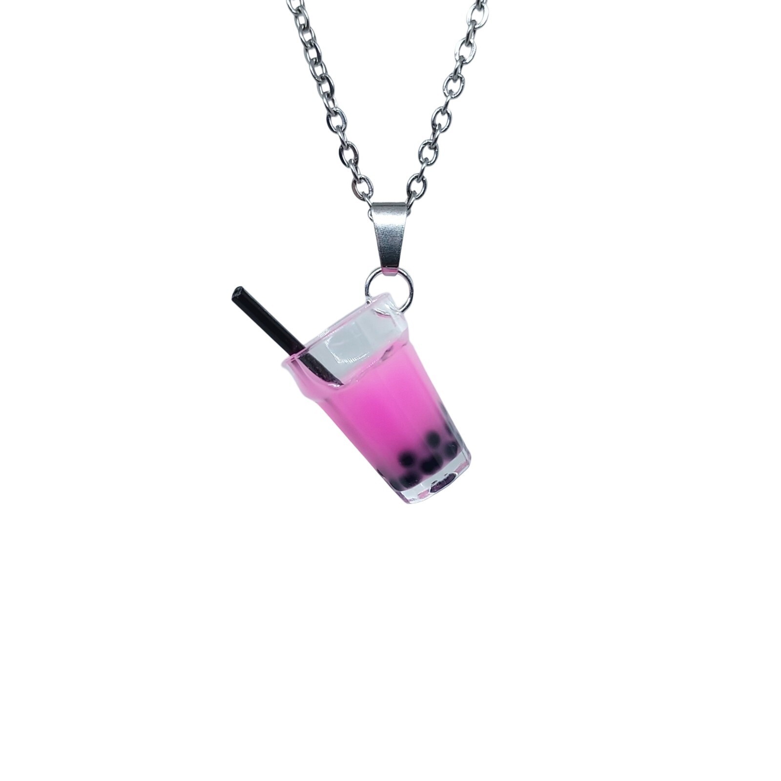 USA Seller 3D Boba Tea Bubble Pendant Necklace Jewelry Healing Colorful