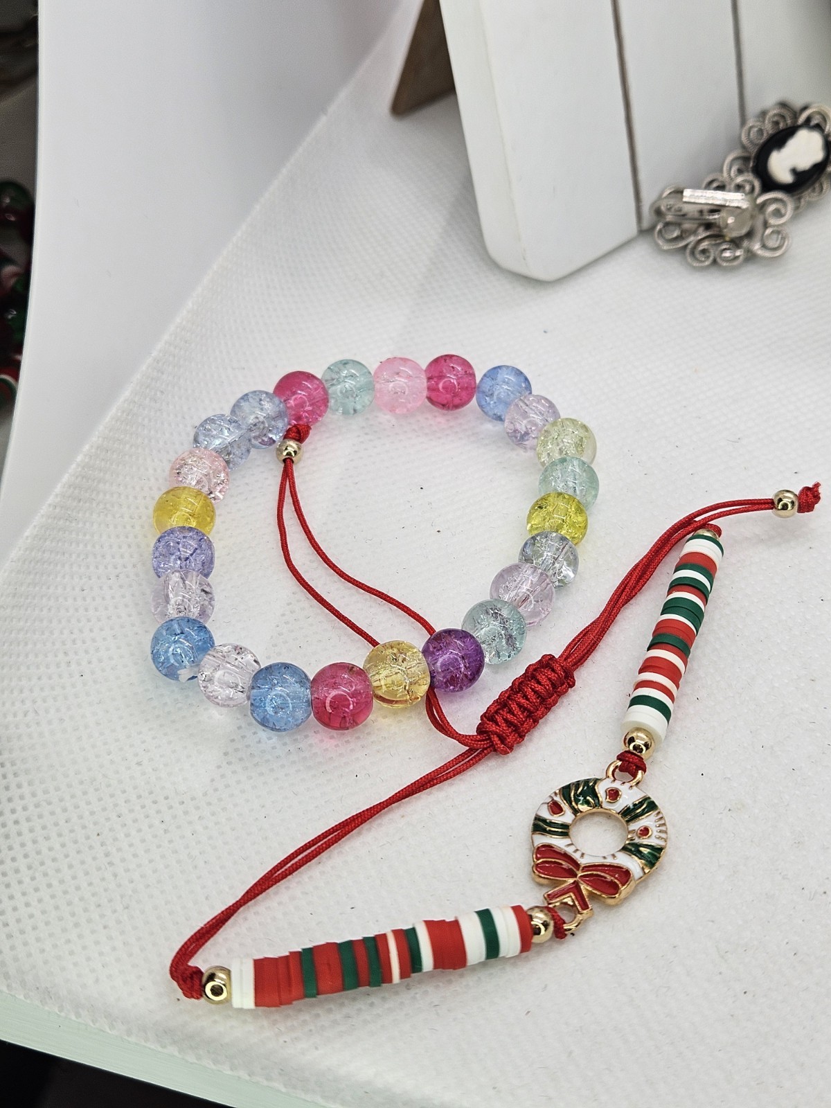 Joyful Christmas Colored Set Of 6 Bracelets Bundled For Xmas Gifts