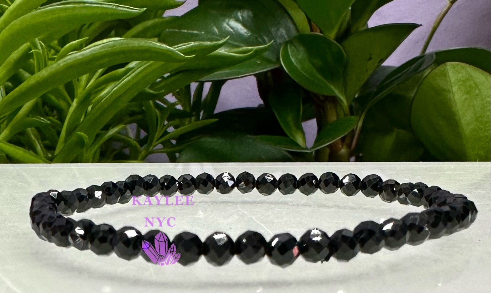 Wholesale 6 Pcs Natural Black Spinel 4mm Faceted 7.5” Stretch Bracelet