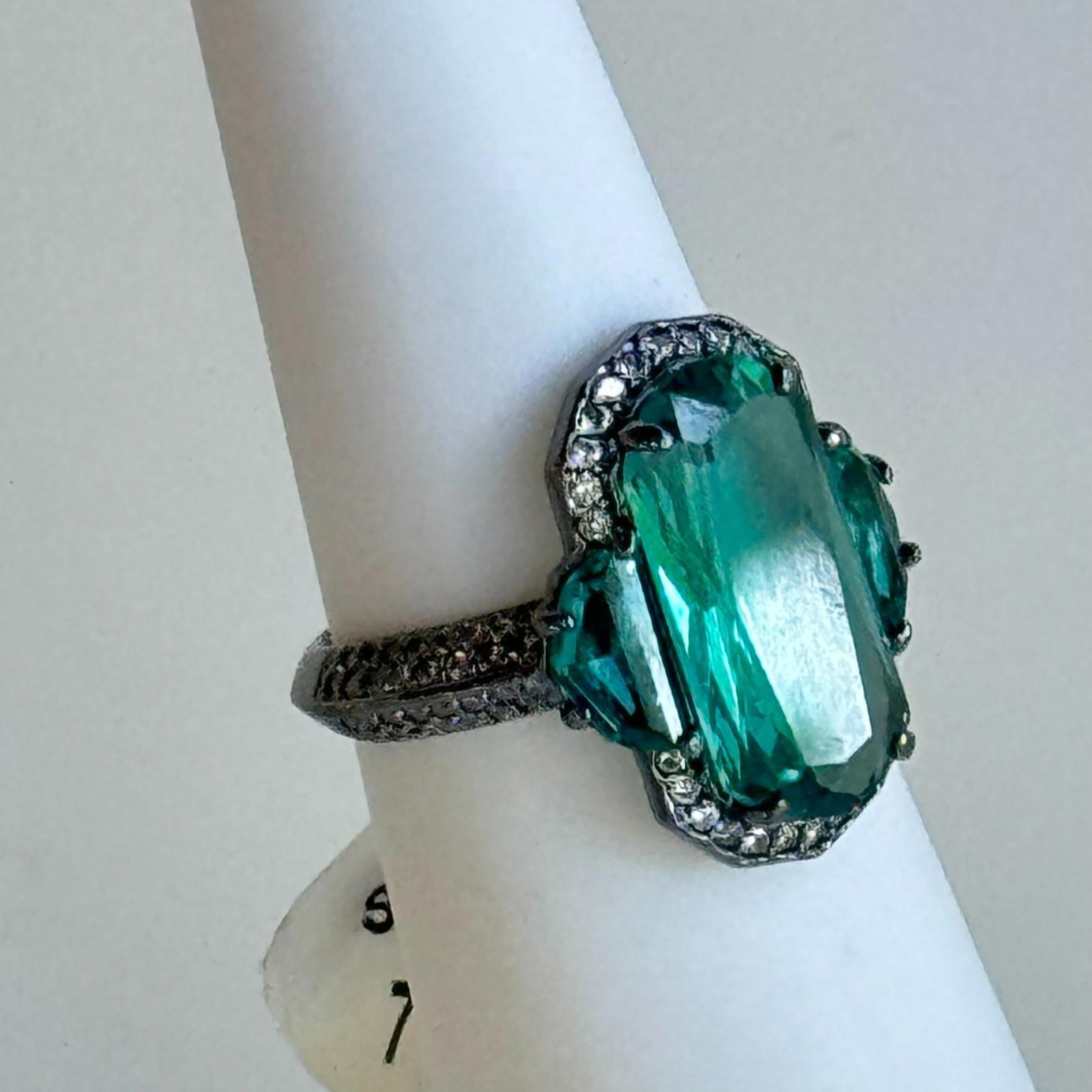 Bomb Party Sirens Ring Sz 7 RG63402 “The Ocean’s Vow” Paraiba Tourmaline on Hema