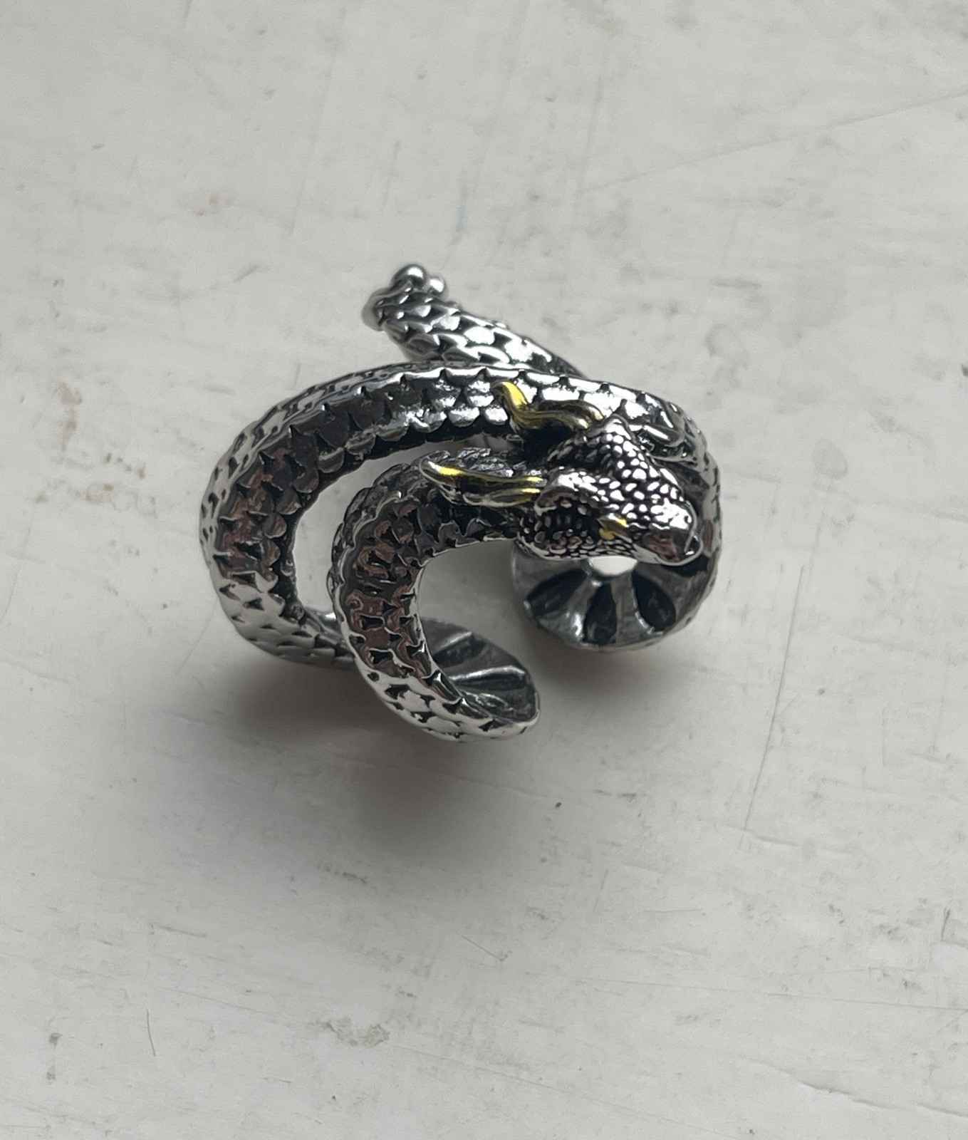 Elegant 925 Sterling Silver Charm Fashion King Cobra Snake Ring One Size Fit All