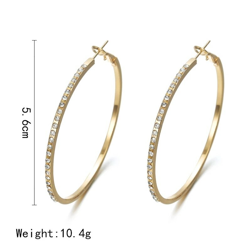 New Earrings Women Fashion Trendy Big Round Hoop Earrings Circle Elegant Simple