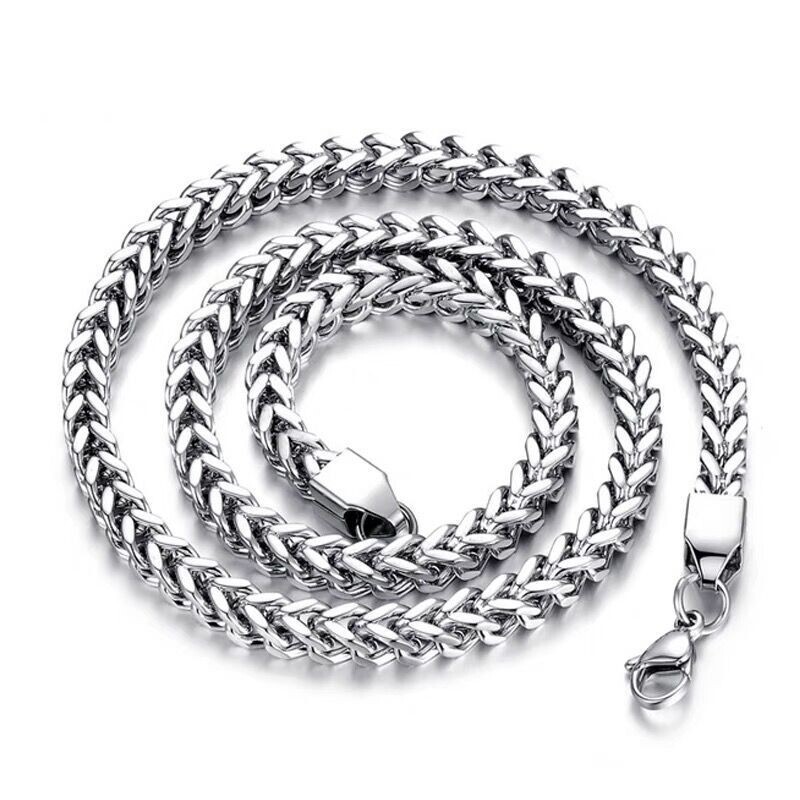 3mm Man Woman Stainless Steel Wheat Braided Foxtail Franco Chain 18″-30″