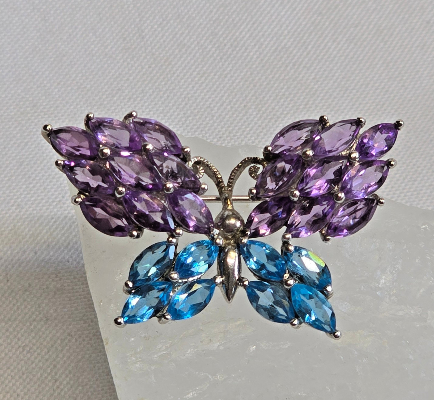 Sterling Silver Pin / Pendant Combo 13.1g Fine Jewelry Multicolor Stones *READ*