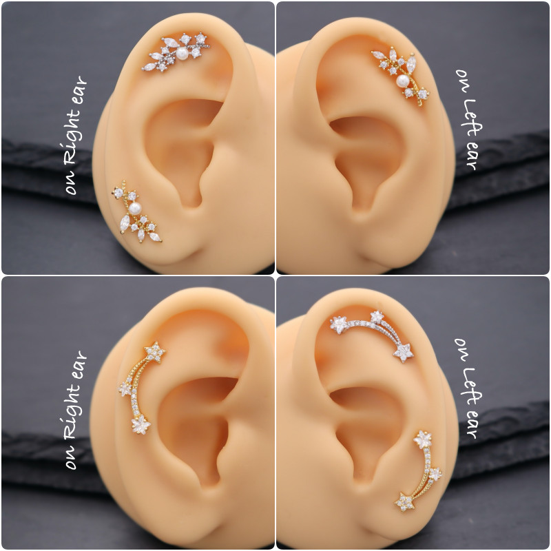 Beautiful Crawler Gold Silver Cartilage Helix Lobe Tragus Conch Earring Gift UK