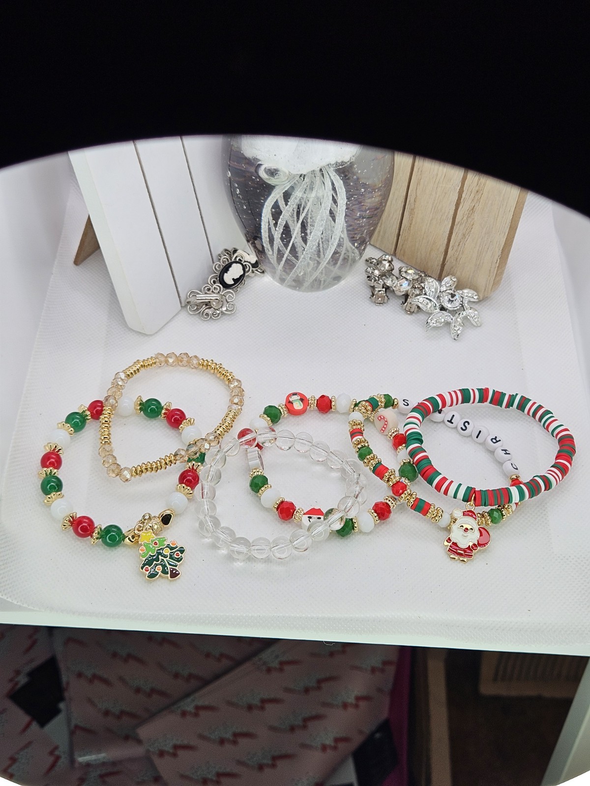 Joyful Christmas Colored Set Of 6 Bracelets Bundled For Xmas Gifts
