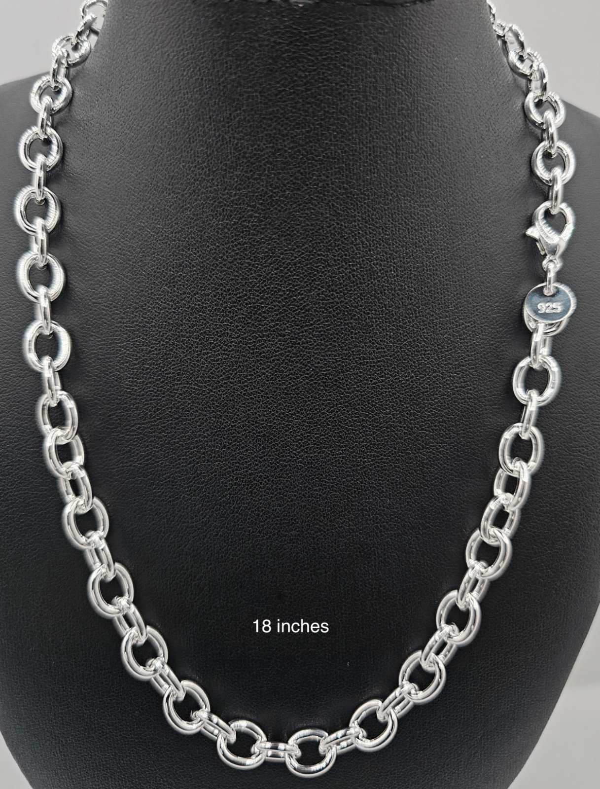 Chain 18 in .925 Sterling Silver Link Cuban 8 mm Necklace For Men Women Jewelry