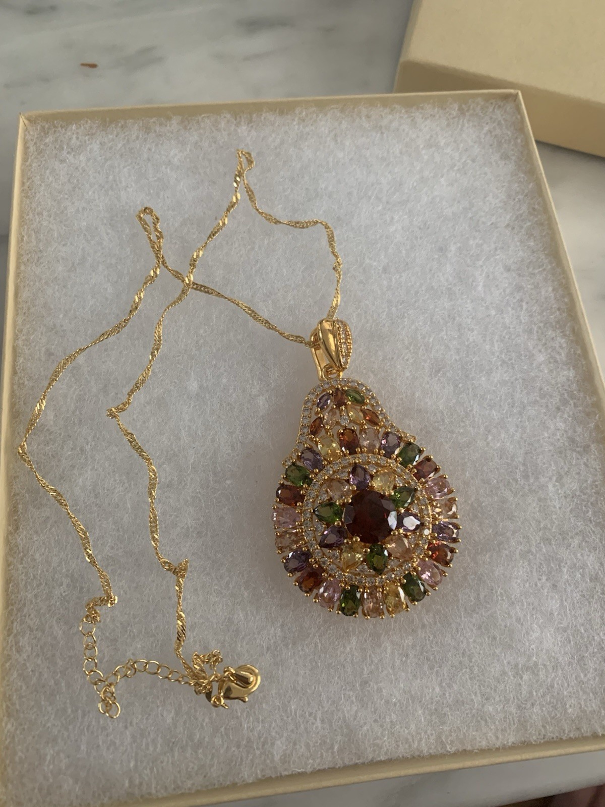 Retro Bohemian Synthetic Synthetic Zirconia 20 Inch Pendant.