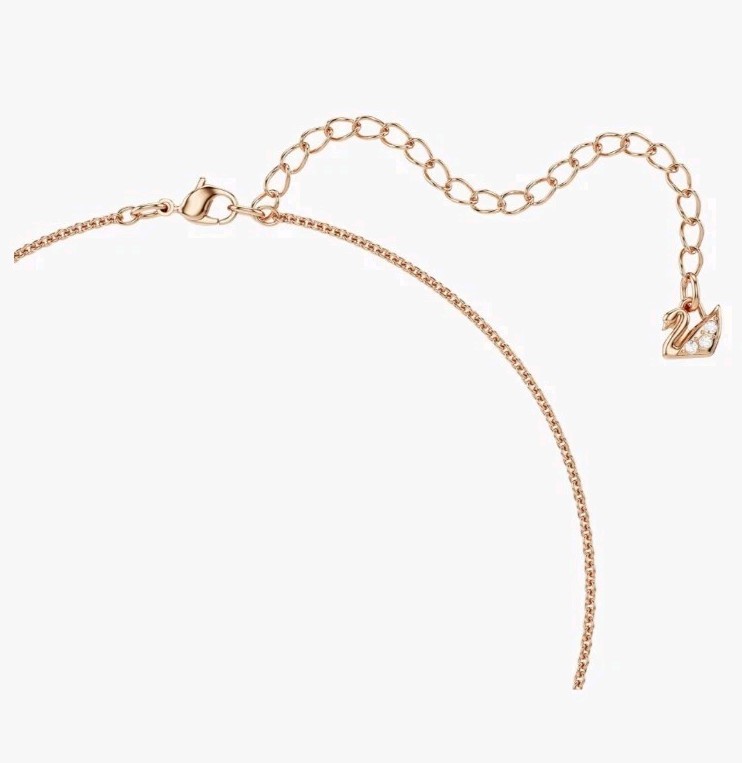 Swarovski Teddy Bear Pendant Necklace Pink Crystals Rose Gold 5642976