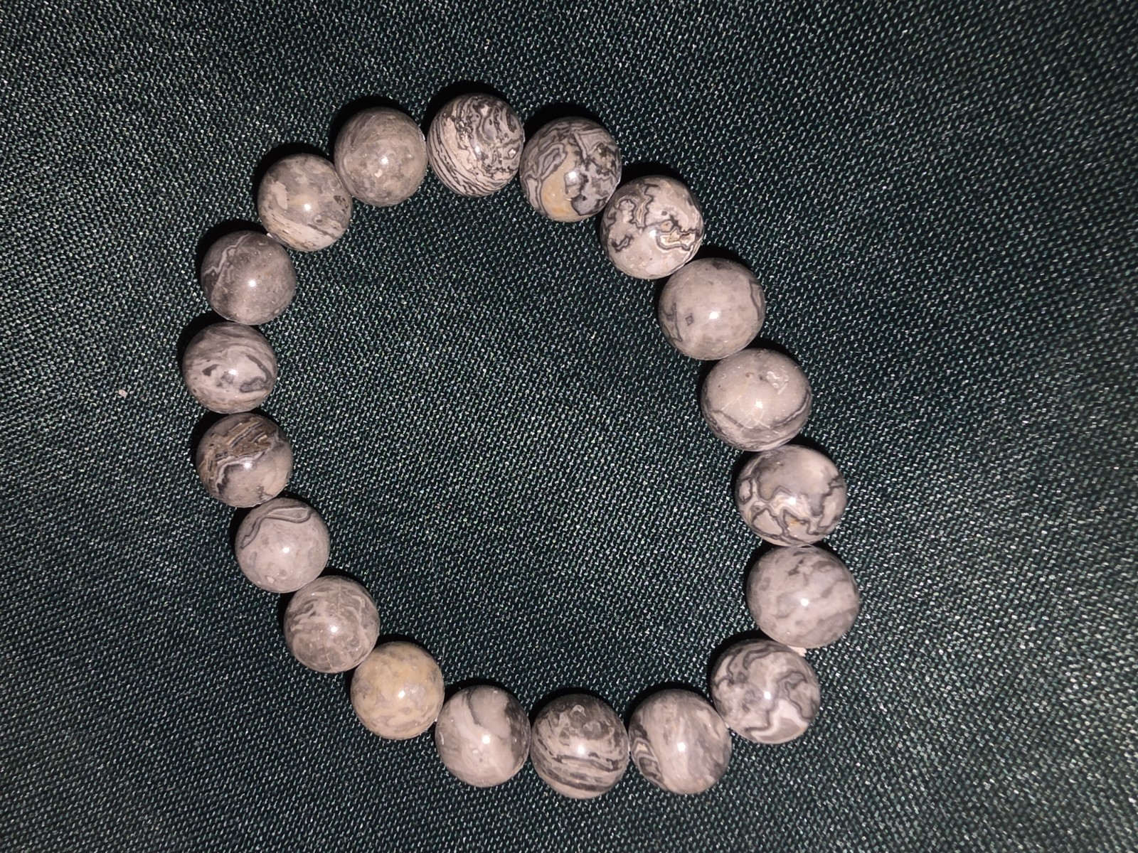 10mm Round Bead Picasso Jasper Elastic Stretch Genuine Gemstone Bracelet