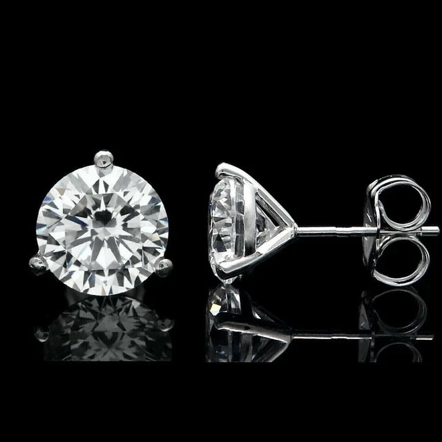 2 Ct Round Cut Simulated Diamond Women’s Stud Earrings 14K White Gold Plated