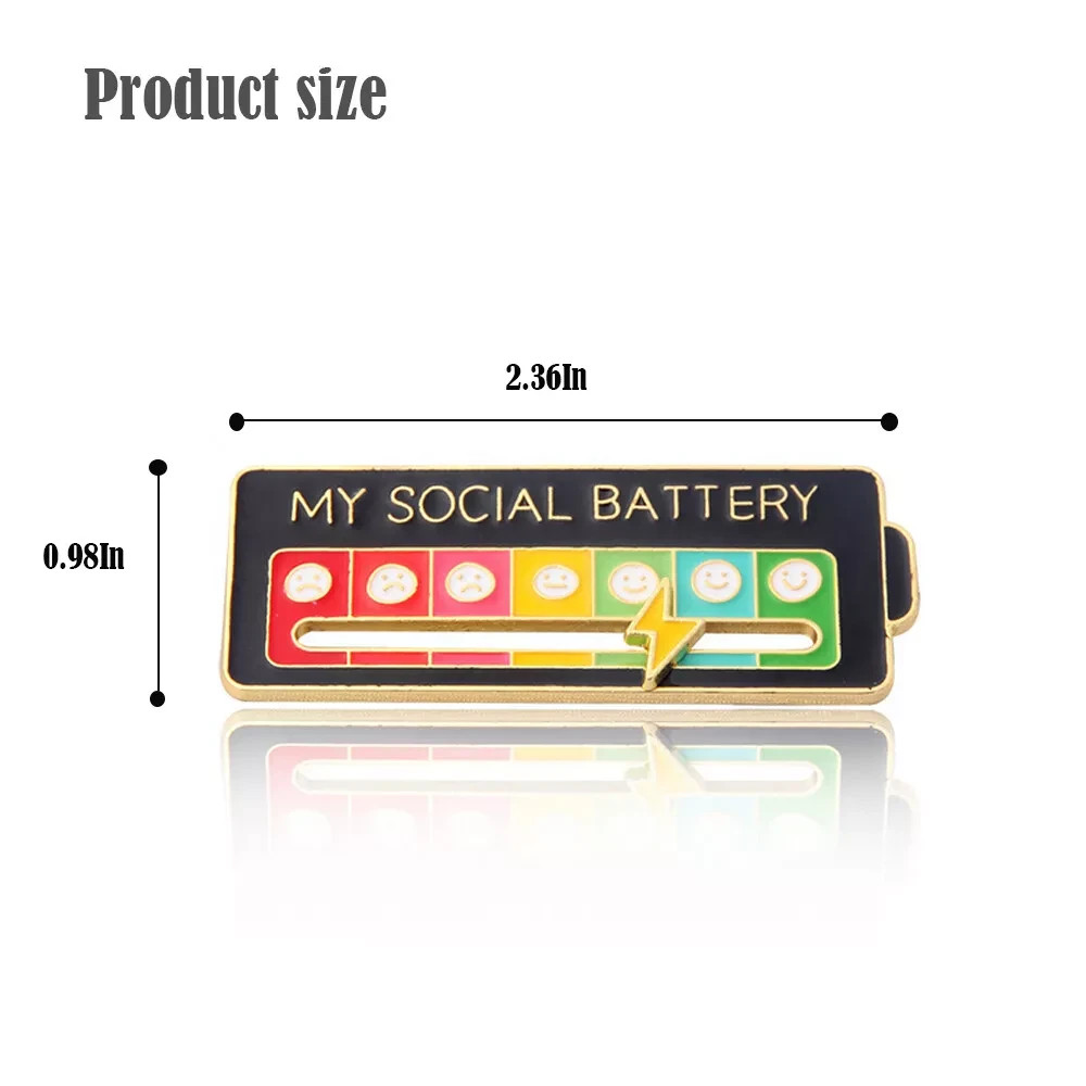 My Social Battery pin Percentage Enamel Pin | Track Your Energy Level in Style
