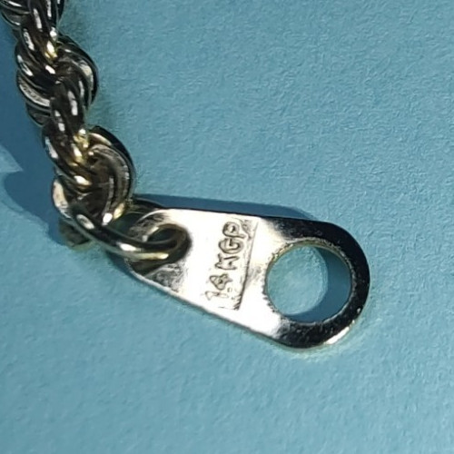 Vtg. Estate 14K GP Gold Plated Rope Chain Necklace 24″ – 14g