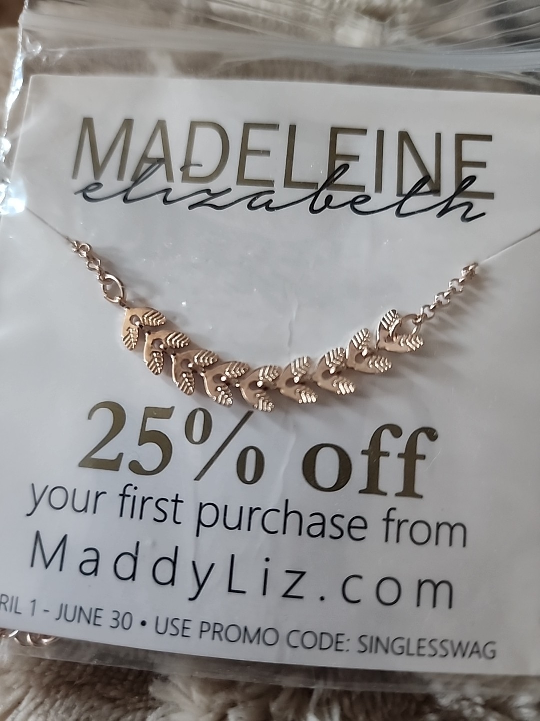 Madeline Elizabeth Vine Bracelet 18K Gold Plated 7″ w/ 2.5″ Extender
