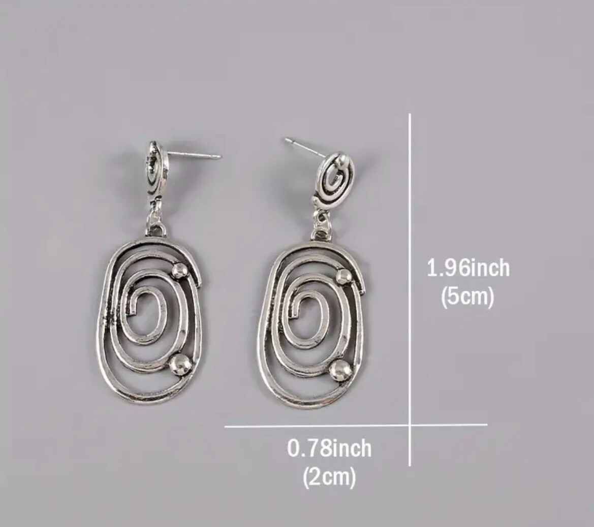 Trendy Small Bohemian Drop/Dangle Swirl Earrings