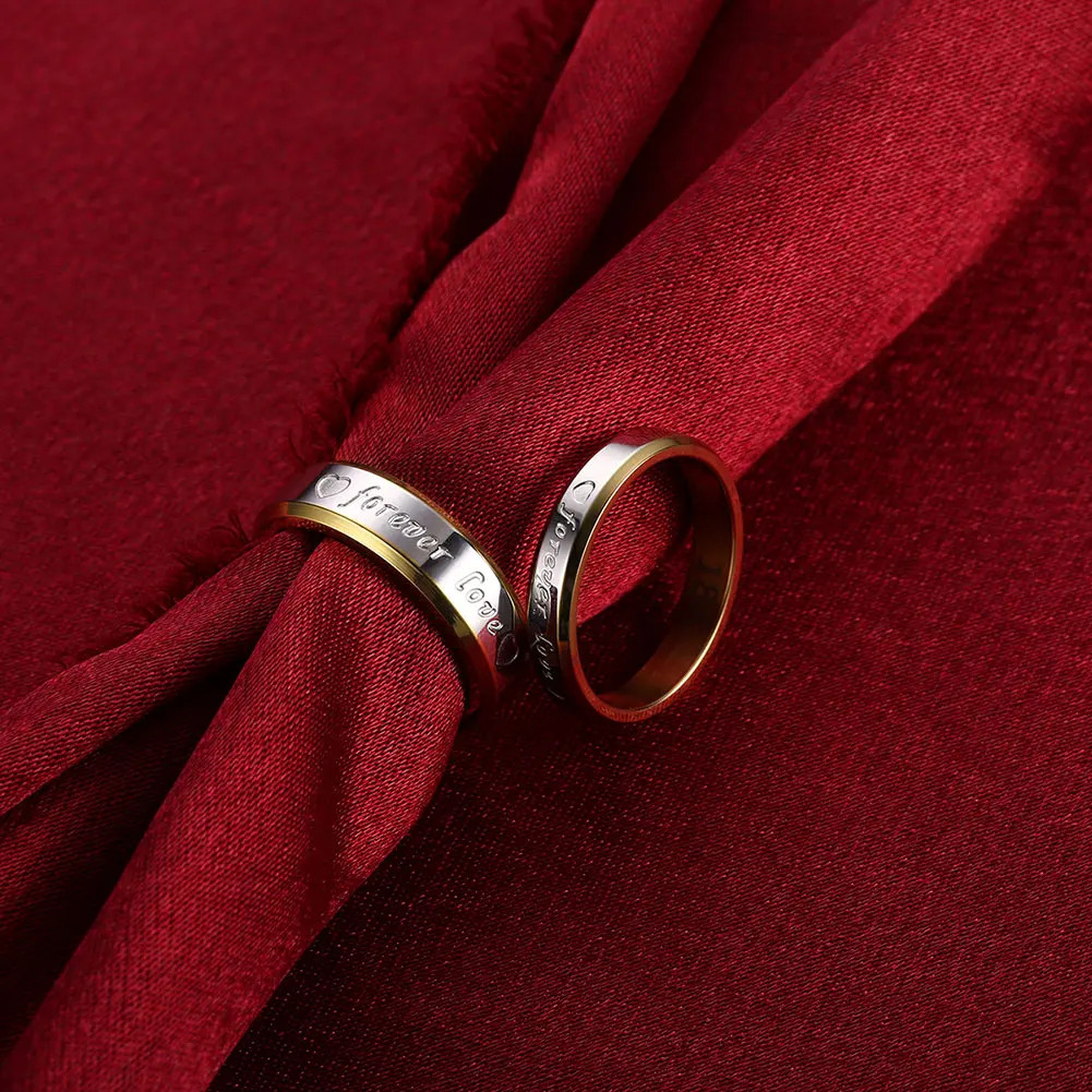 Sterling Silver Color 18K Gold Romantic Heart Rings for Women Men Size 6-10 Part
