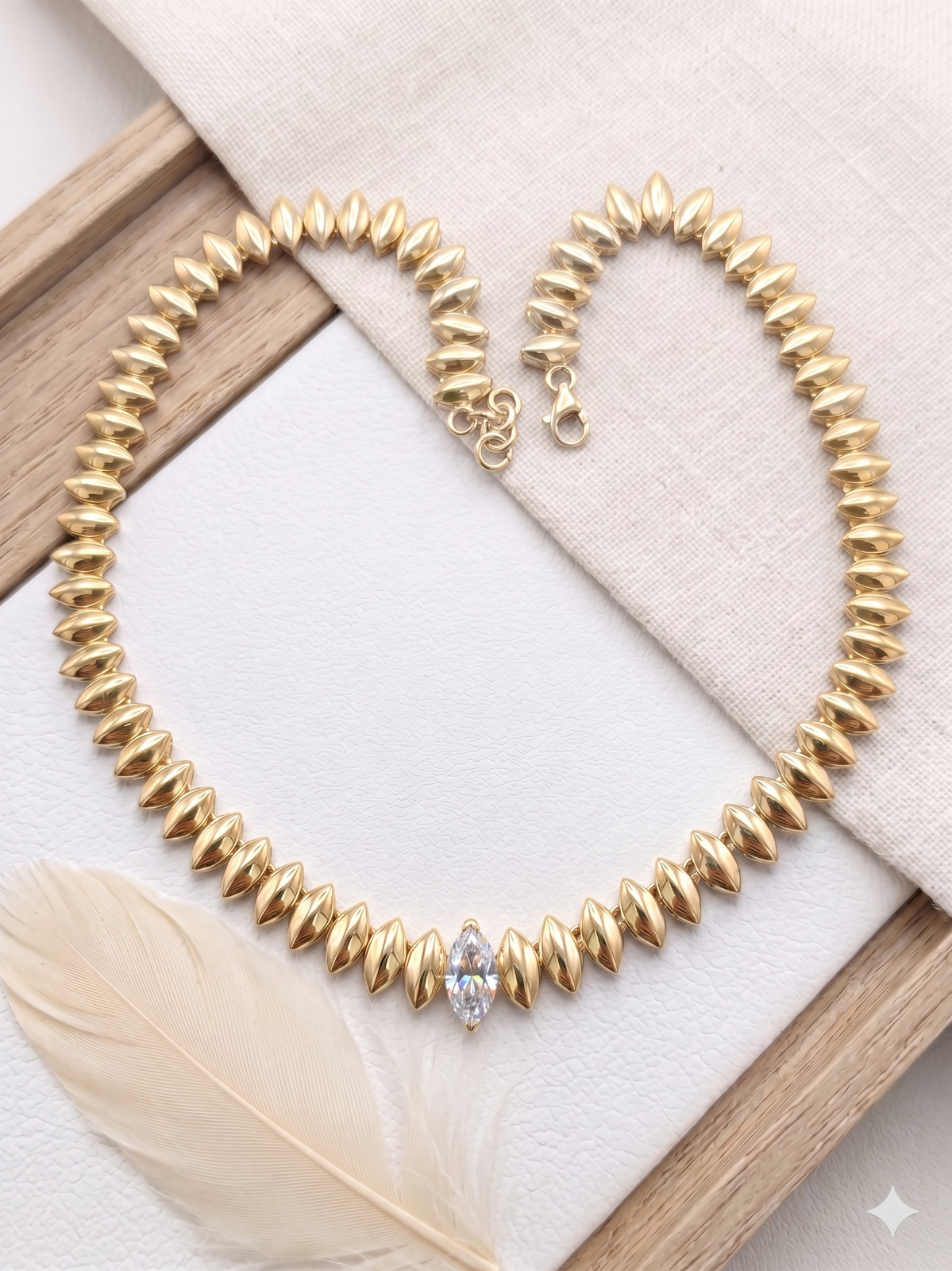 Natural Moissanite Marquise Cut Necklace For Women In 925 Sterling Silver