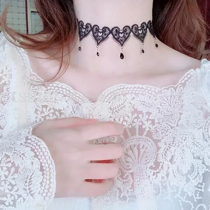 Lady Chokers Leaf Tassel Women Neck Jewelry Accessory Girl Lace Gothic Vintage S