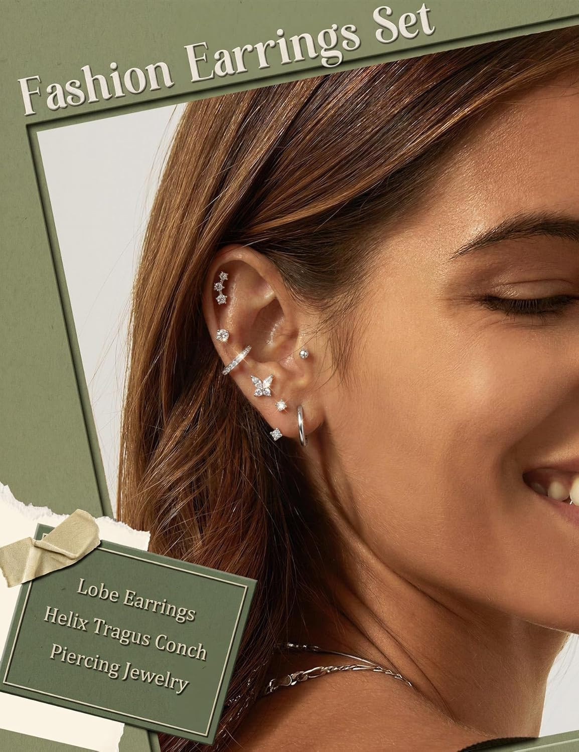 Small Stud Hoop Earrings for Women 14K Gold Plated Hypoallergenic Surgical Stain