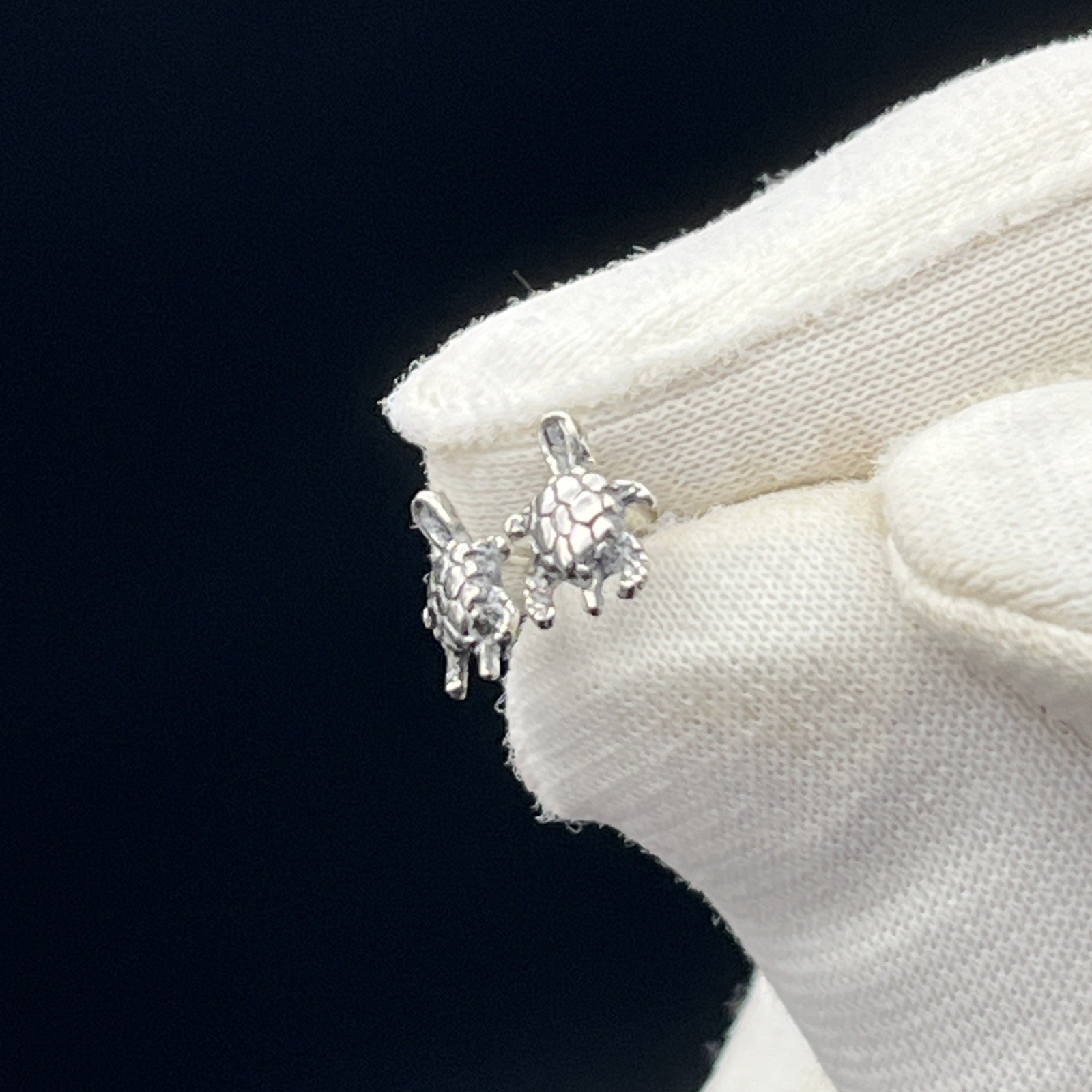 Tiny 925 Sterling Silver Turtle Stud Earrings, Small Studs, Stylish Gift For Her