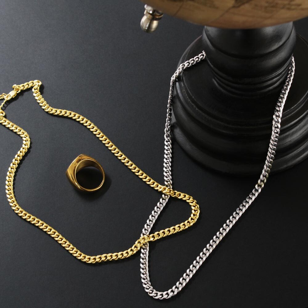 To My Grandson Cuban Link Chain Necklace from Grandpa Birthday Graduation Gift