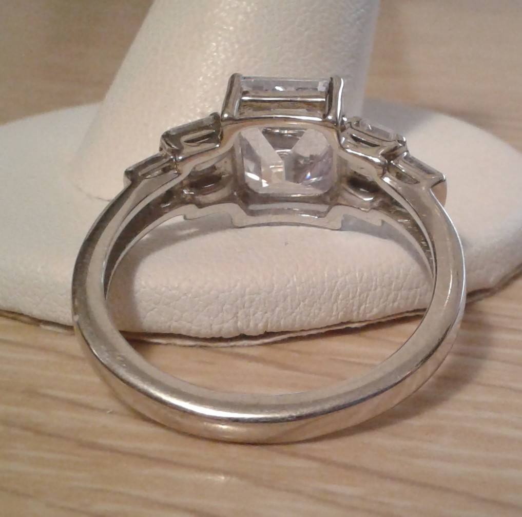 DOB618 Emerald Cut & Baguette Bella Luce CZs Engagement Ring 6.86ctw. Size 10