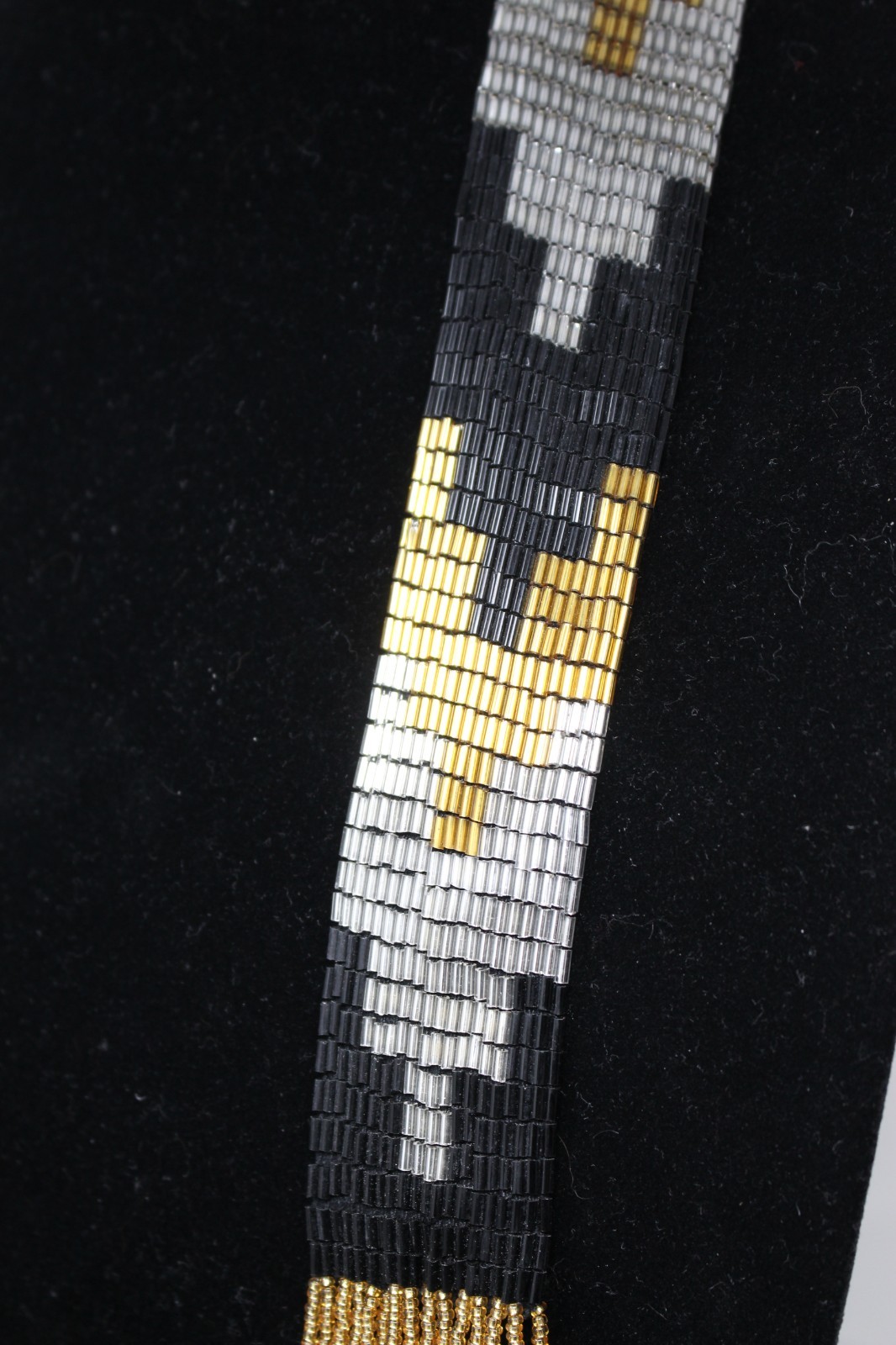 Himalayan Gems Necklace NEW Waterfall Potay Metallic Bead Waterfall Black Gold