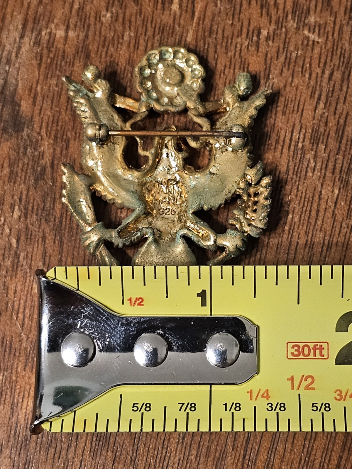 Ann Hand Great Seal Seal Of The United States Pin Brooch Gold Tone Faux Pearl