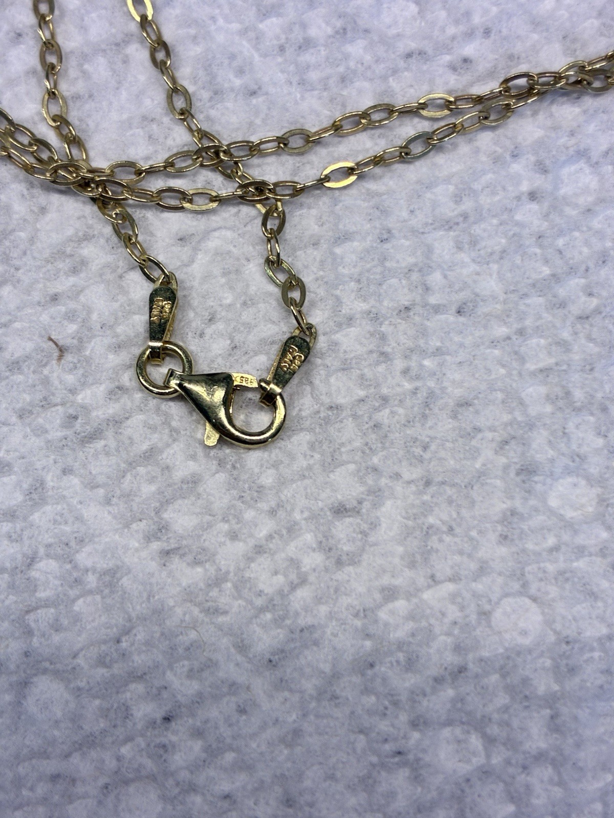 2pc 925 Italy Signed Round Bezel Pendant Necklaces Yellow and Blue Stones