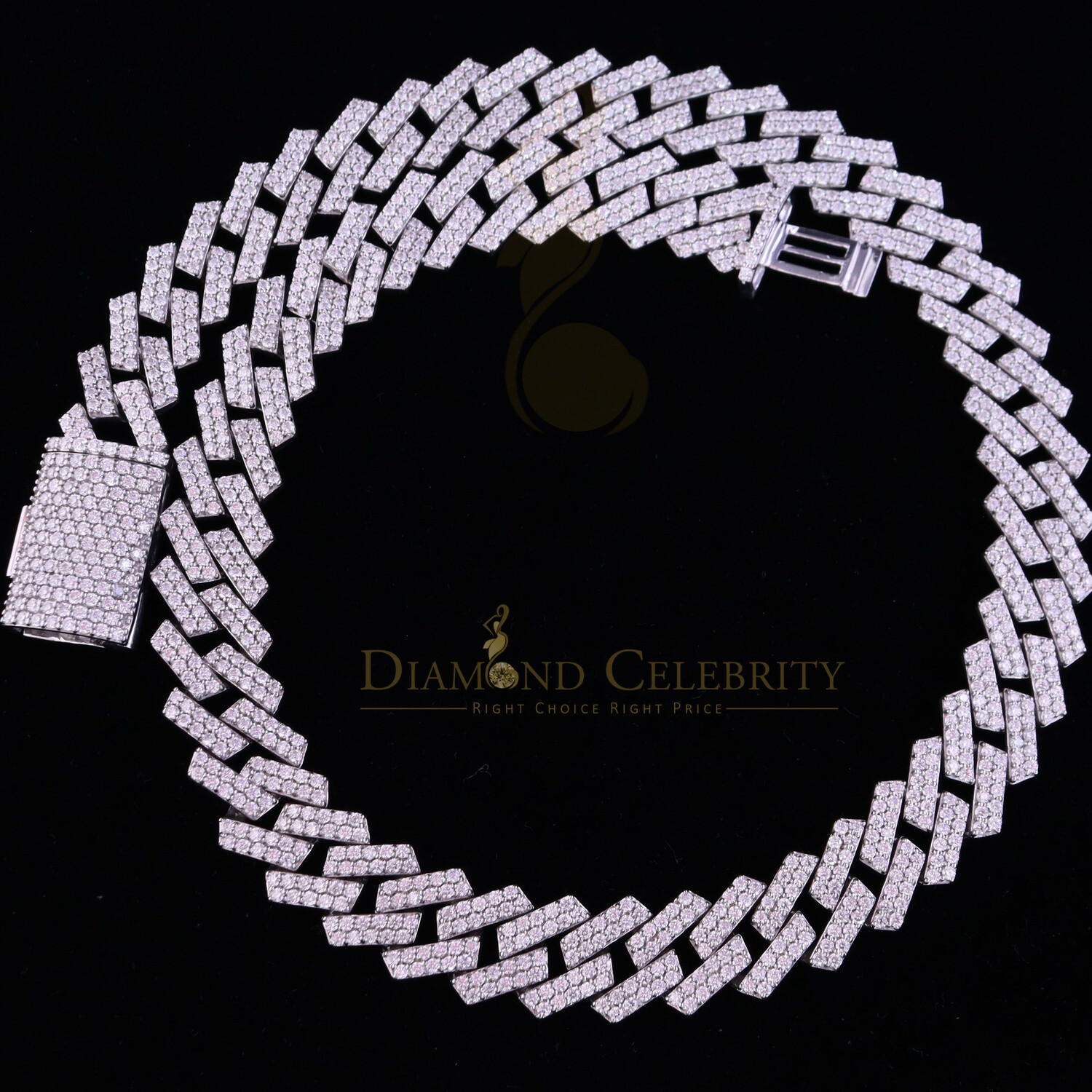 925 Silver 40ct Moissanite White Men’s Cuban Necklace SZ 20inch & 16mm Width