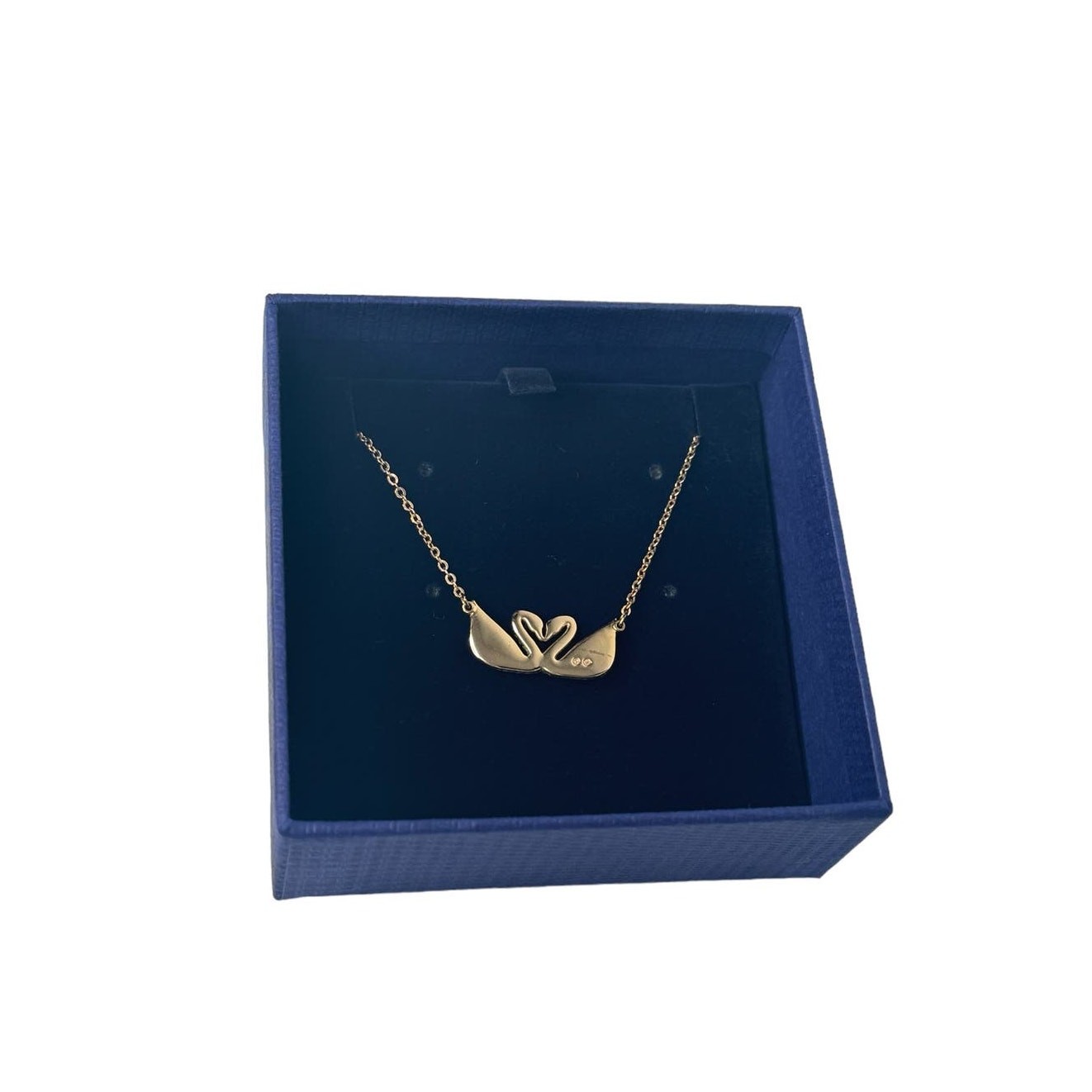 Swarovski Iconic Swan Necklace Double Swan, Black, Rose Gold