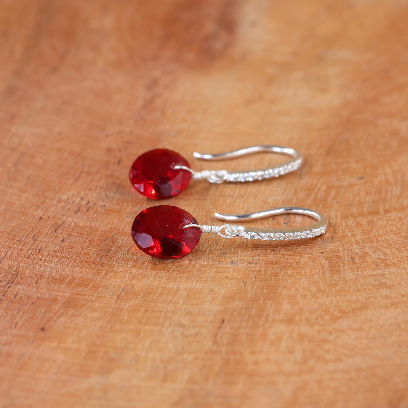 Ruby Drop Earrings, Artisan Jewelry, Fashion Earrings for Everyday Style
